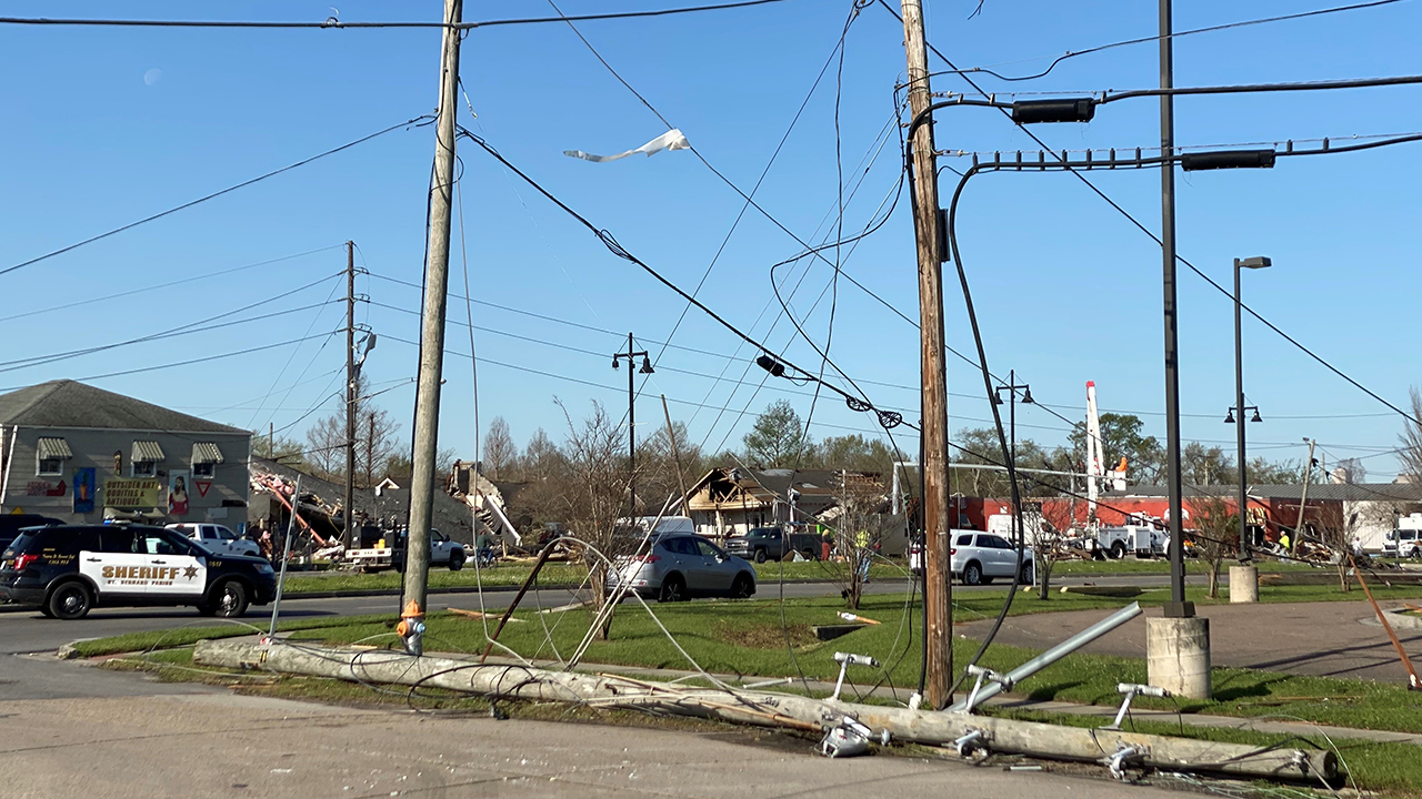 Photo of extensive damage in St. Bernard Parish following severe storms.