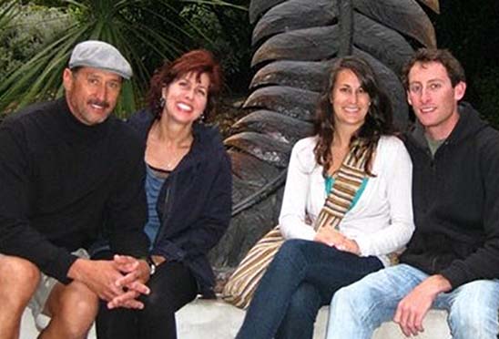 Tammy with her family (left to right):  husband, B.J.; daughter, Amanda; and Amanda's fiancée, Shannon.