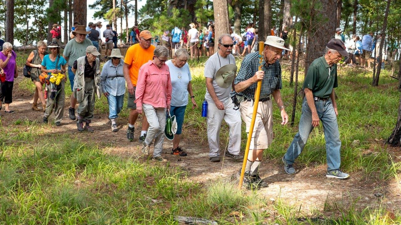 An enthusiastic crowd of nature lovers and project supporters attended the dedication of the new trail on Electric Island on Sept. 21.