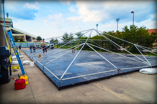 More than 3,300 resources are working on restoration in Texas. They are being served out of staging sites like this one in Beaumont, Texas. 