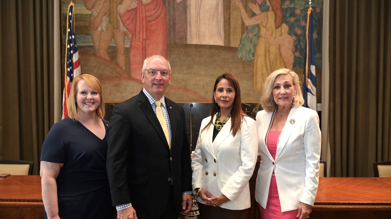 Dr. Libbie Sonnier, Gov. John Bel Edwards , Patty Riddlebarger and Charmaine Caccioppi advocate for early child care and education at the Louisiana State Capitol Dr. Libbie Sonnier, Gov. John Bel Edwards , Patty Riddlebarger and Charmaine Caccioppi advocate for early child care and education at the Louisiana State Capitol