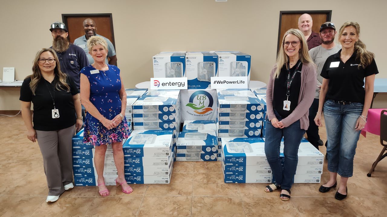 Beat the Heat fan distribution at the United Board of Missions in Port Arthur 