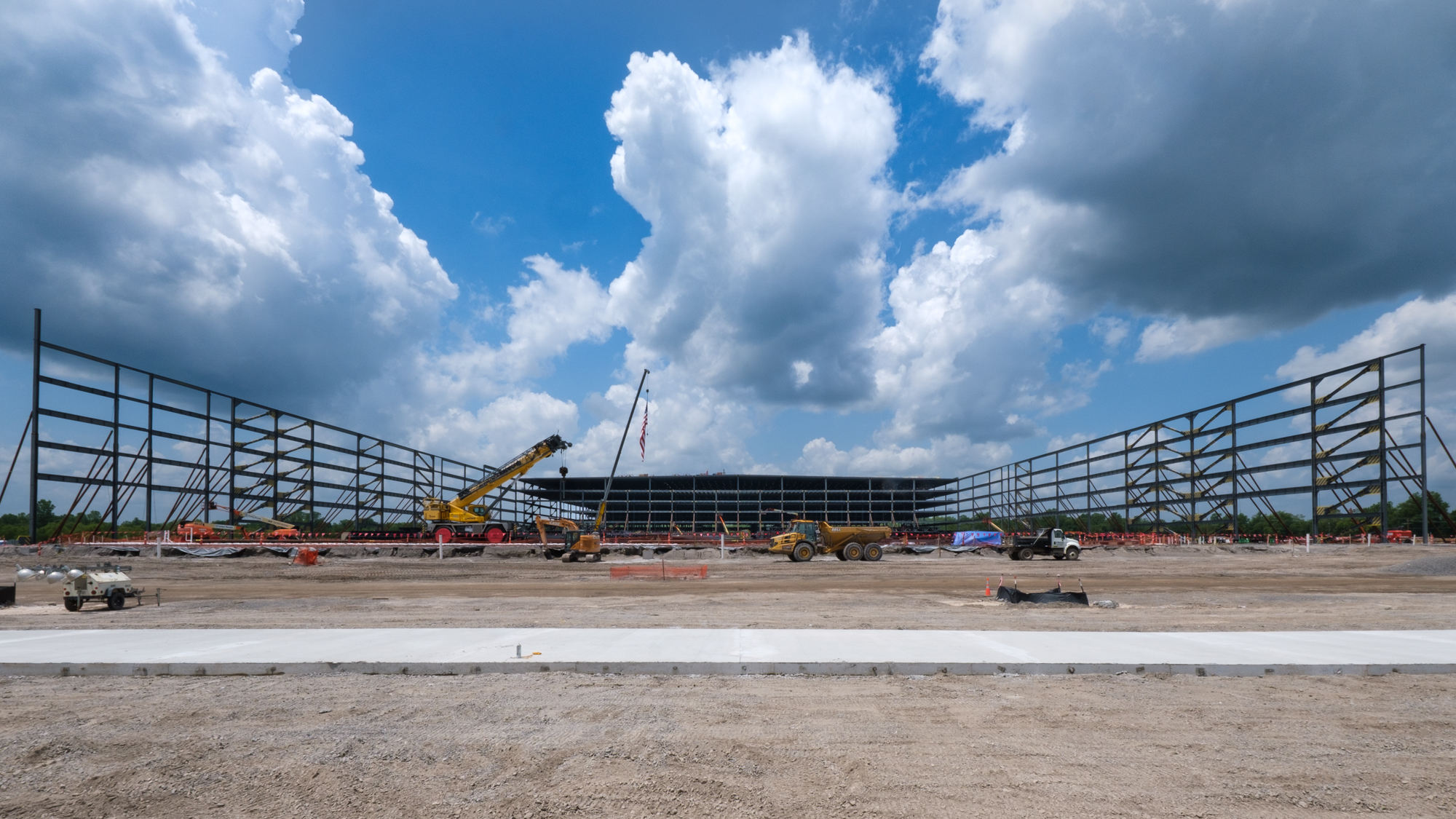 The new Amazon Fulfillment Center under construction at the Little Rock Port in July. 