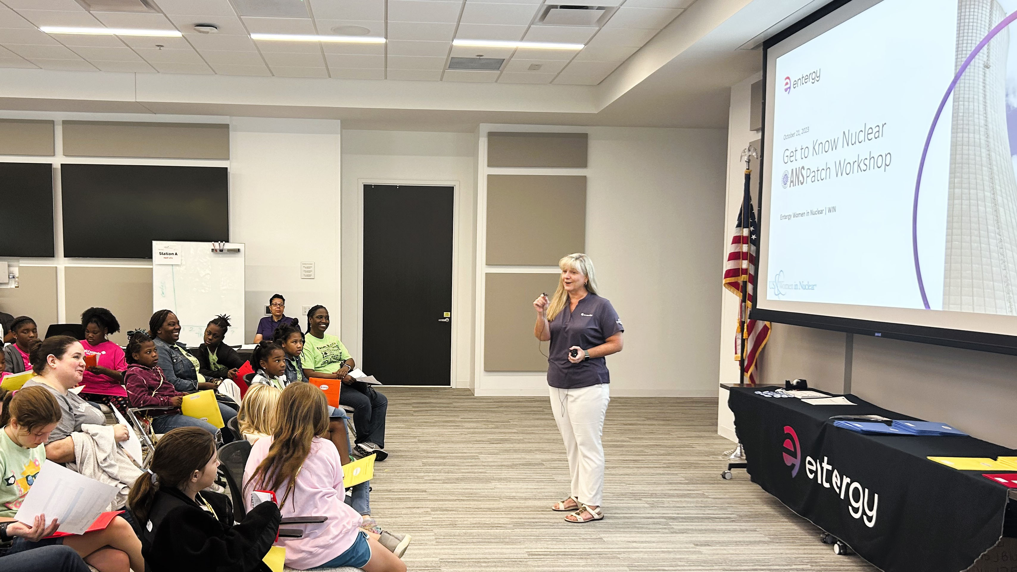 Chief Nuclear Officer Kimberly Cook Nelson speaks to Girl Scouts