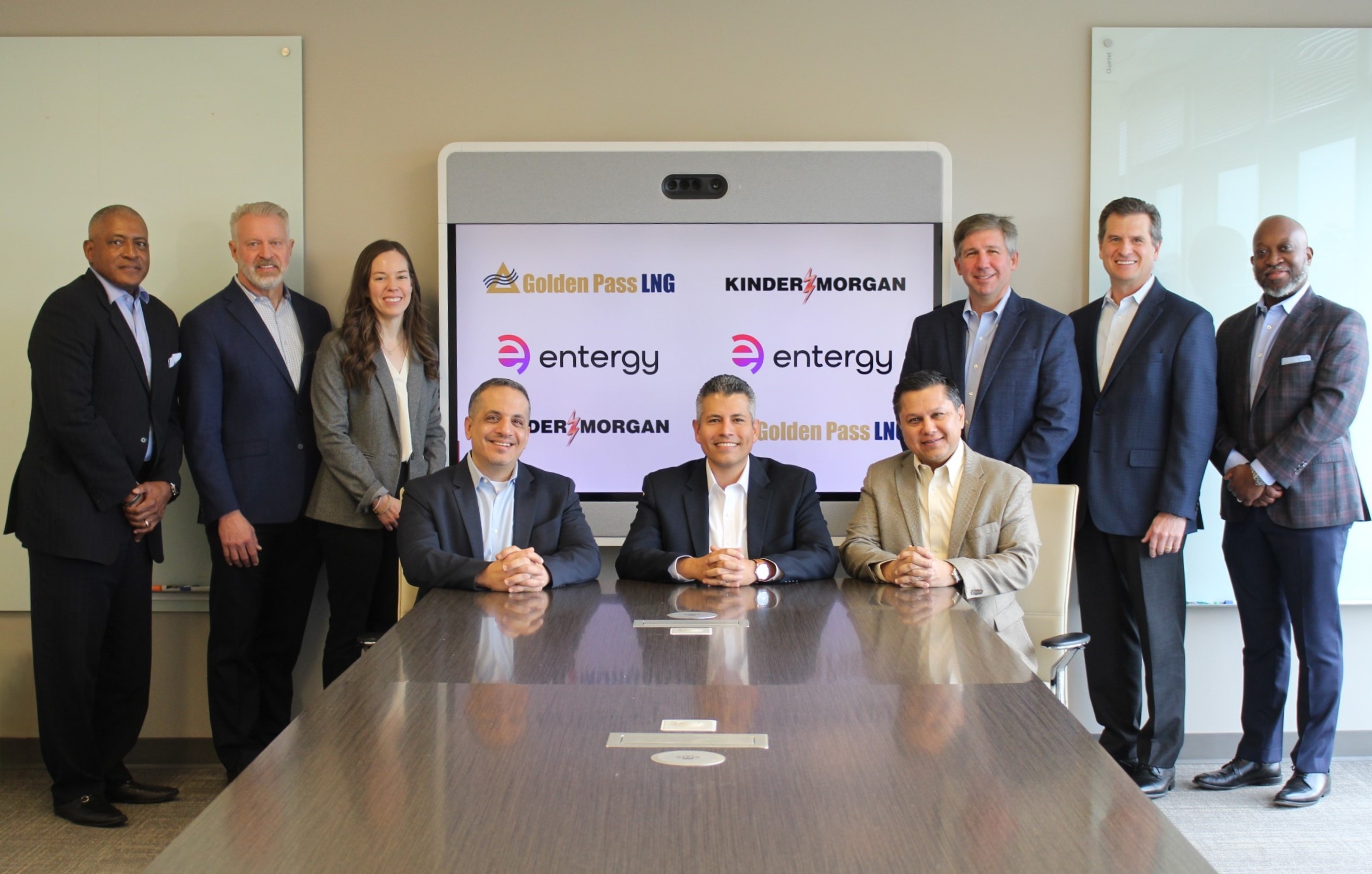 Pictured: Executives and senior leaders from Entergy Texas, Kinder Morgan and Golden Pass LNG.