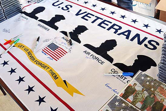 This commemorative banner, which veterans were encouraged to autograph, will be hung as a reminder of the company’s respect and gratitude for America's veterans.