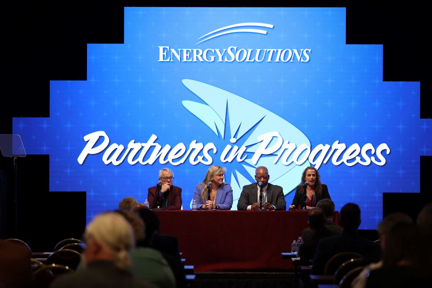 Entergy Nuclear CNO Kimberly Cook-Nelson (second from left) joins a panel at the annual EnergySolutions conference for a discussion on the future of nuclear energy