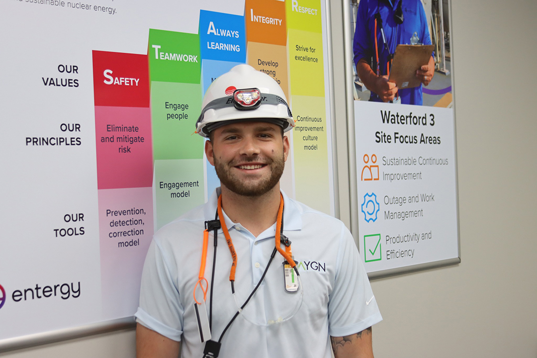 Kyle Rome, an electrical and instrumentation and controls system engineer at Waterford 3 Steam Electric Station in Killona, La. 