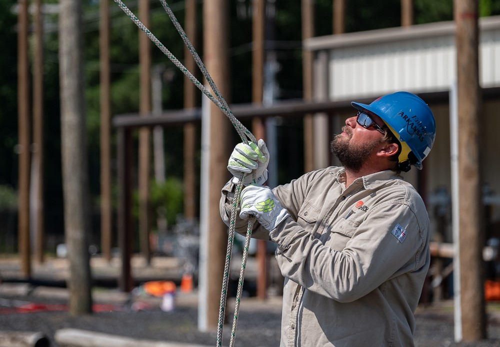 Chad Newport of Russellville is one of 11 new graduates of Linemen's Boot Camp. 