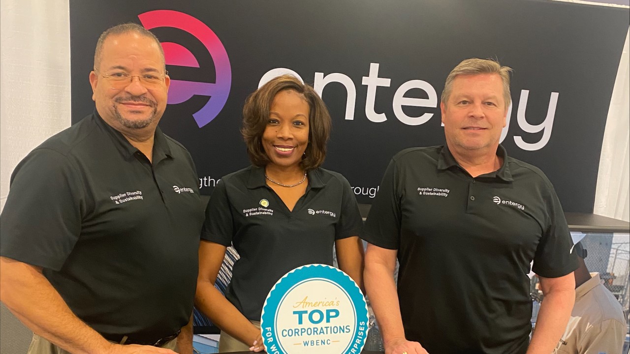 From left, Rivers Frederick, Kya Moller and Dan Boren attend the WBENC conference 