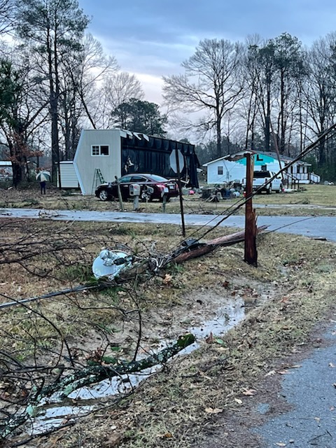 High winds have caused damage to Entergy Arkansas equipment